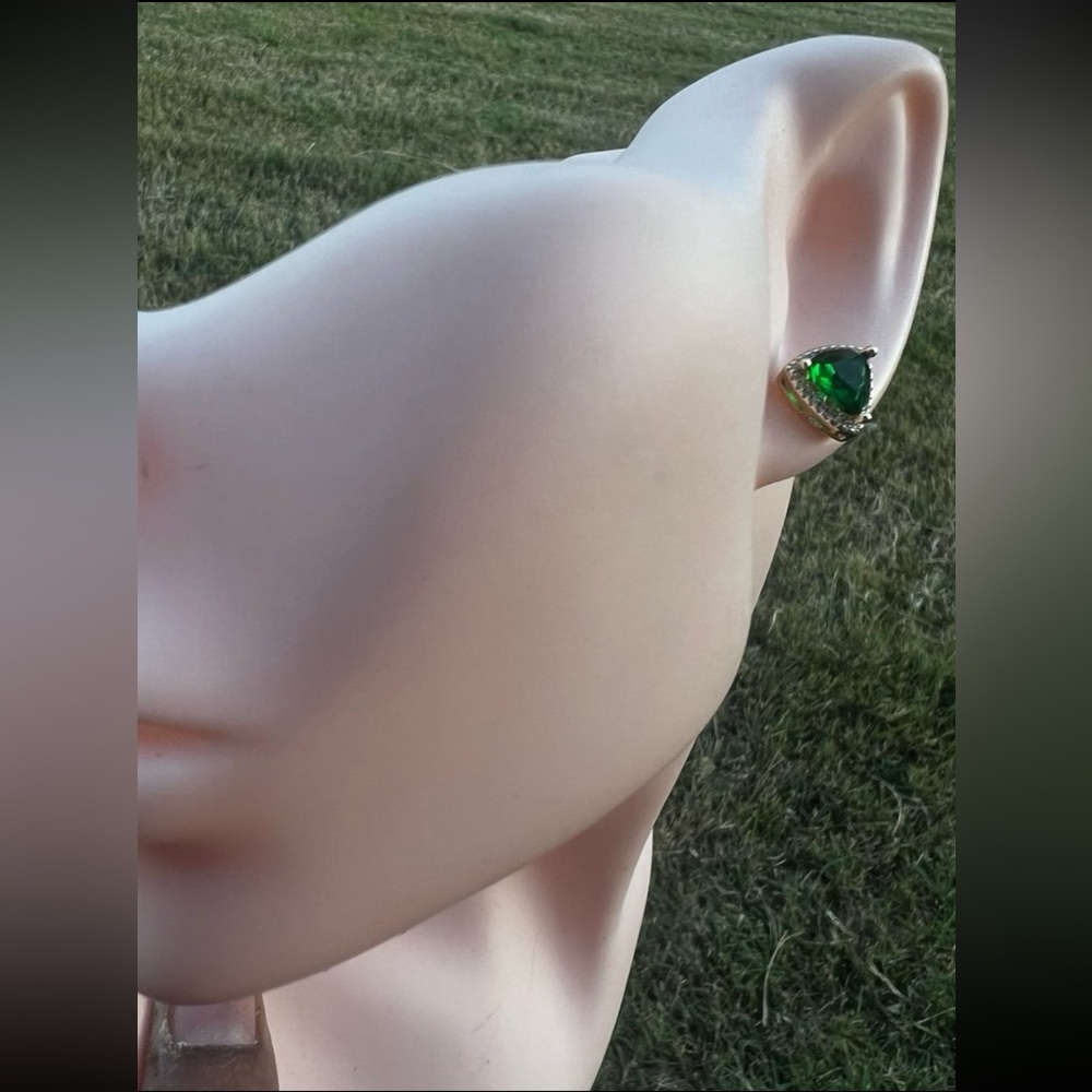 Rosegold Plated Triangular Cut Emerald Crystal 2.… - image 4